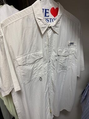 Columbia Men's Short-Sleeve Button-Down Shirt in White